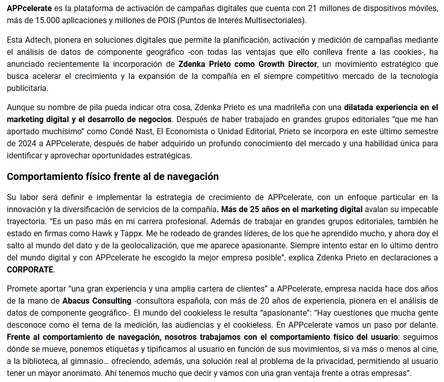 Acción Villarrazo periodico Corporate entrevista Zdenka Prieto de APPcelerate_2