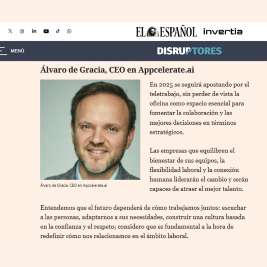 Acción Agencia de Comunicacion Villarrazo en Disruptores e Innovadores de El Español para cliente APPcelerate