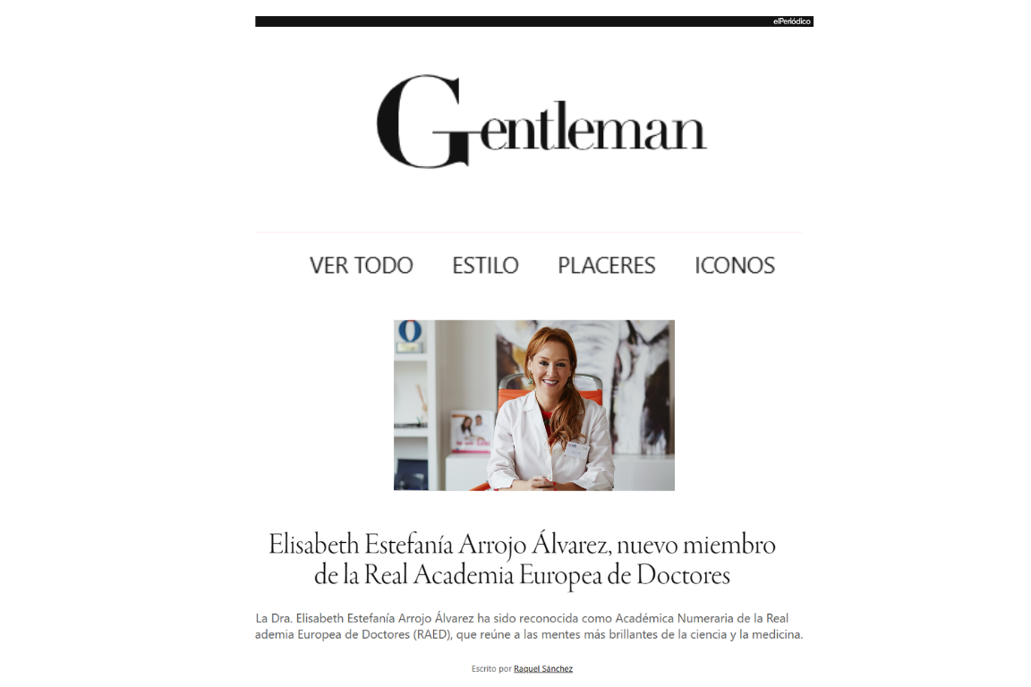 Acción Agencia de comunicacion Villarrazo Revista Gentleman Iconos Dra. Elisabeth Arrojo Academica Real Academia Europea de Doctores